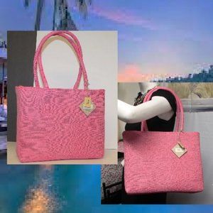 New w Tags PUTU J Maclear Straw Bamboo Tote Bag